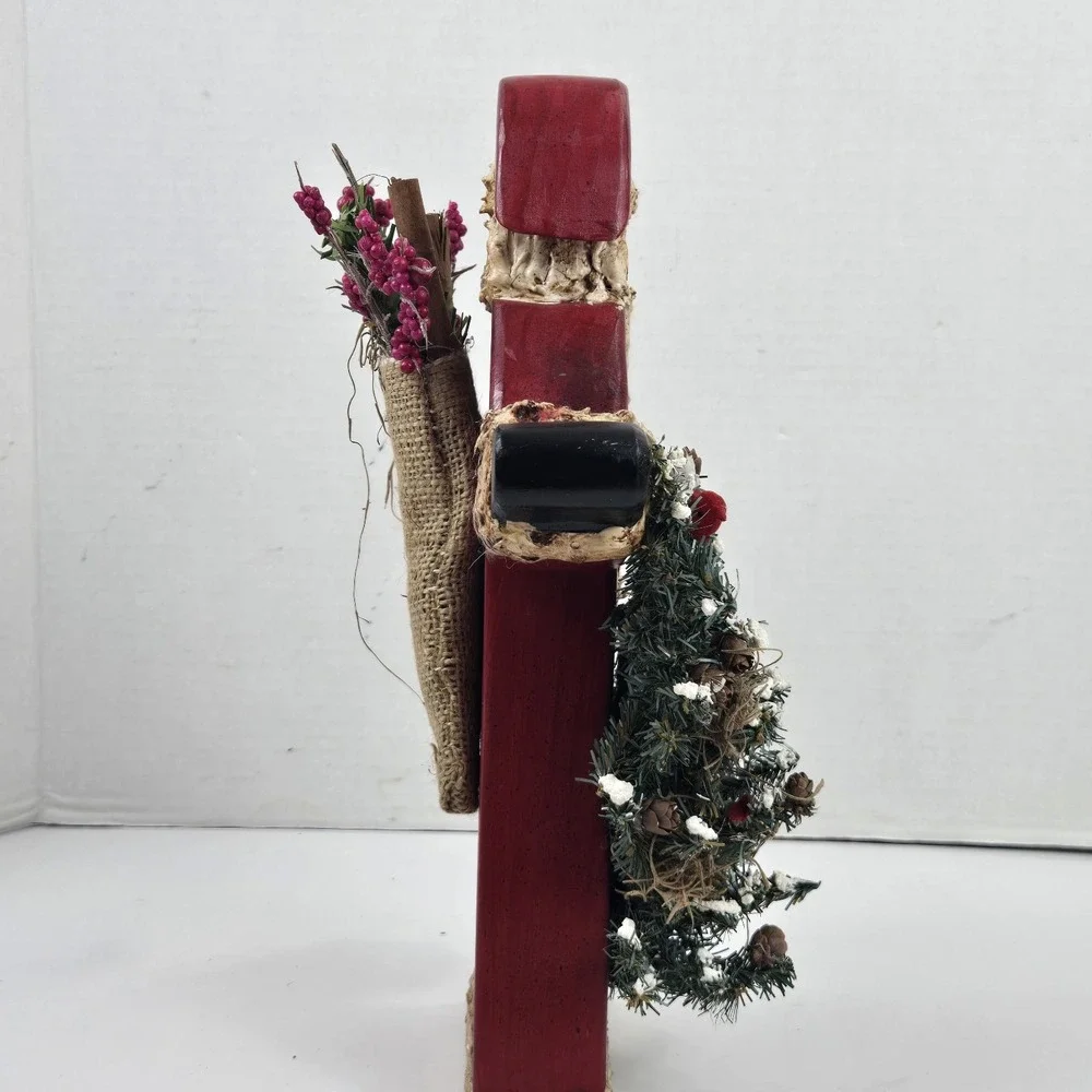 Vtg Hand Carved Painted Old World Santa Claus Woodsman Figurine 12